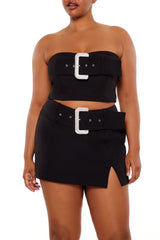 Plus Size Rhinestone Buckle Tube Top - Forever 21