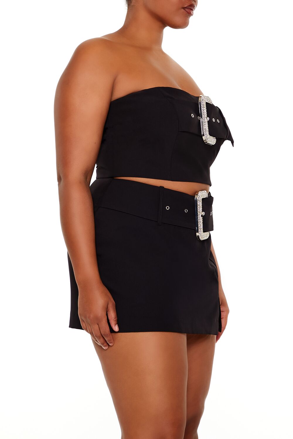 Plus Size Rhinestone Buckle Tube Top - Forever 21