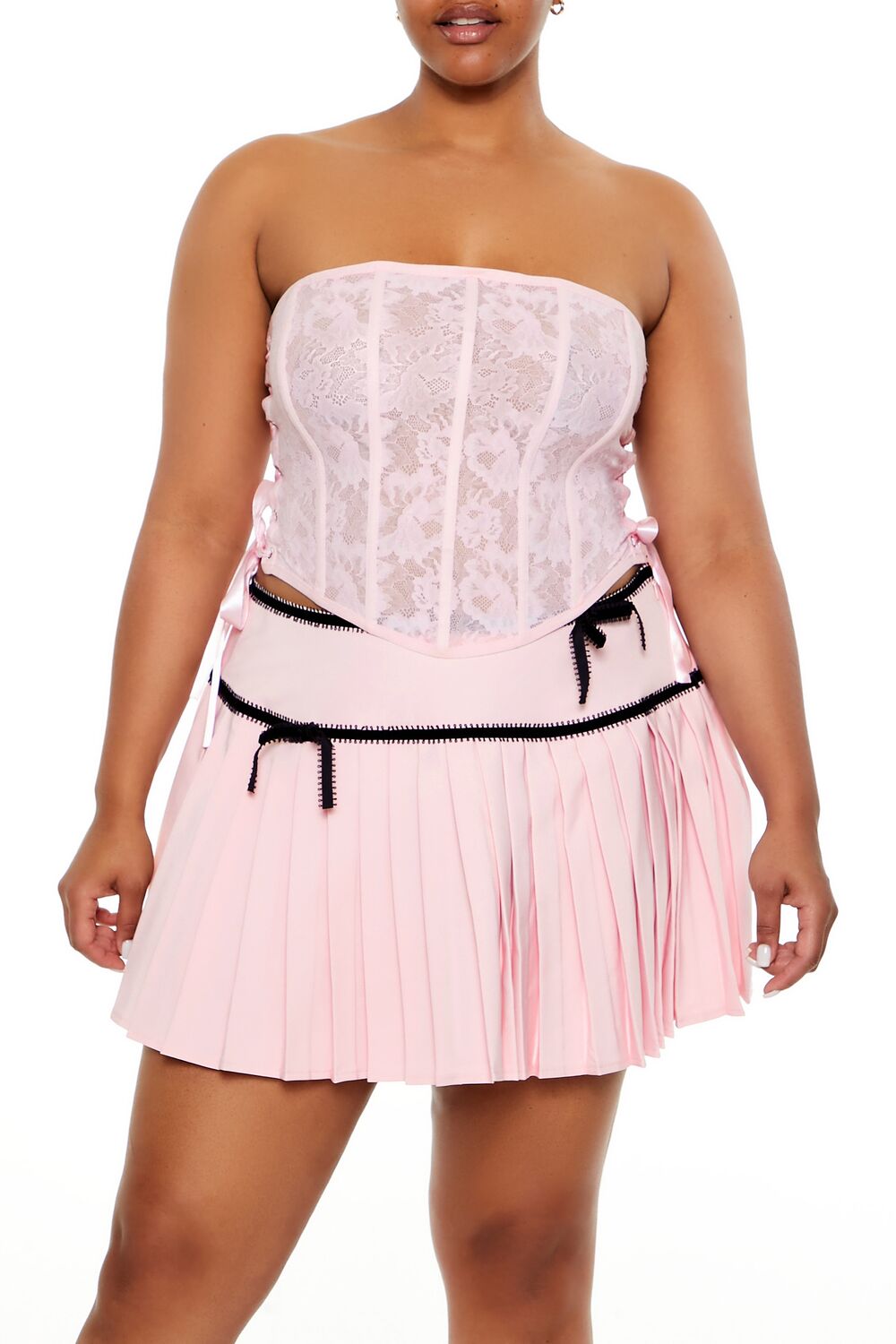 Plus Size Lace-Up Tube Top - Forever 21