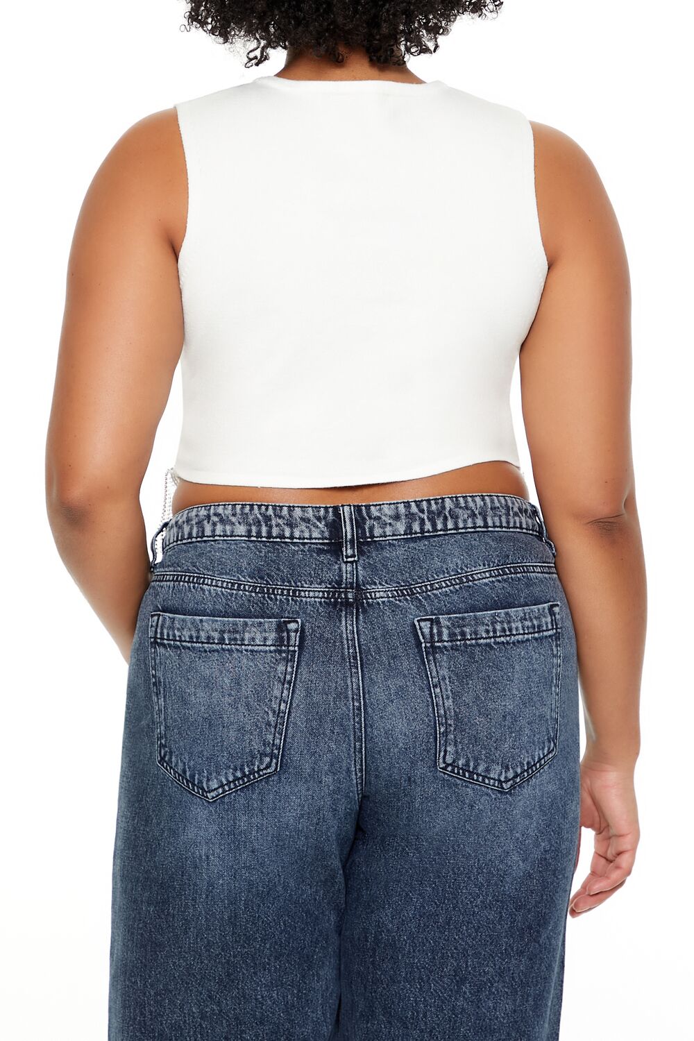 Plus Size Sweater-Knit Rhinestone Crop Top - Forever 21