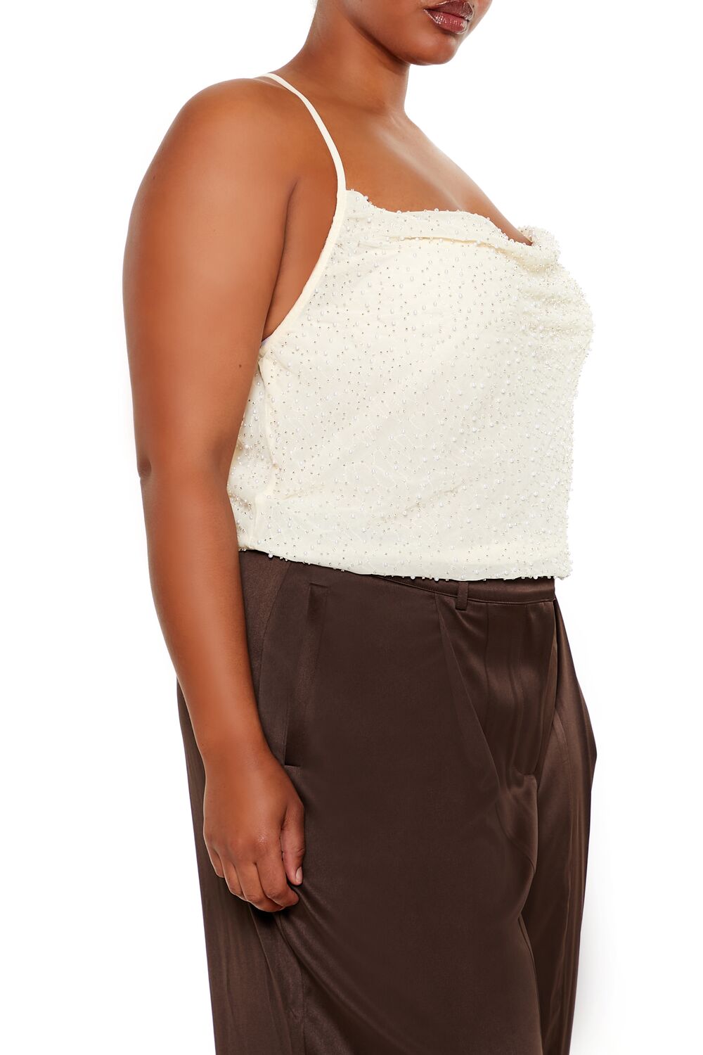 Plus Size Beaded Cropped Cami - Forever 21