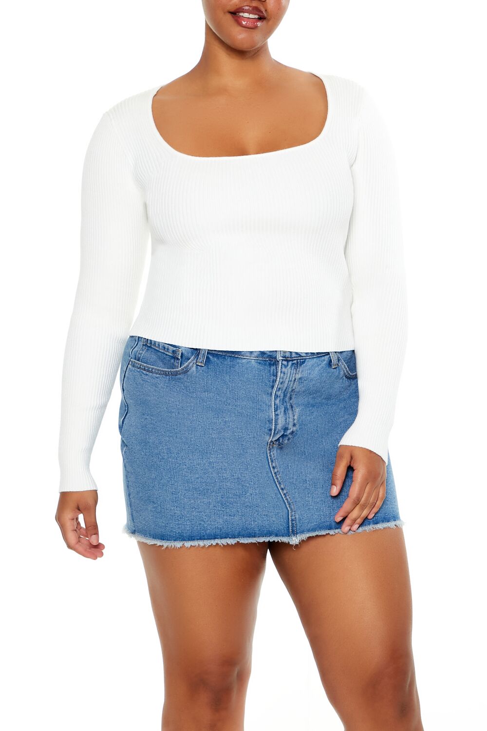 Plus Size Ribbed Sweater-Knit Top - Forever 21