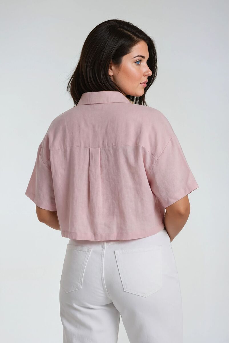Plus Size Cropped Button-Front Shirt - Forever 21