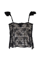Plus Size Sheer Cap-Sleeve Lace-Trim Top - Forever 21
