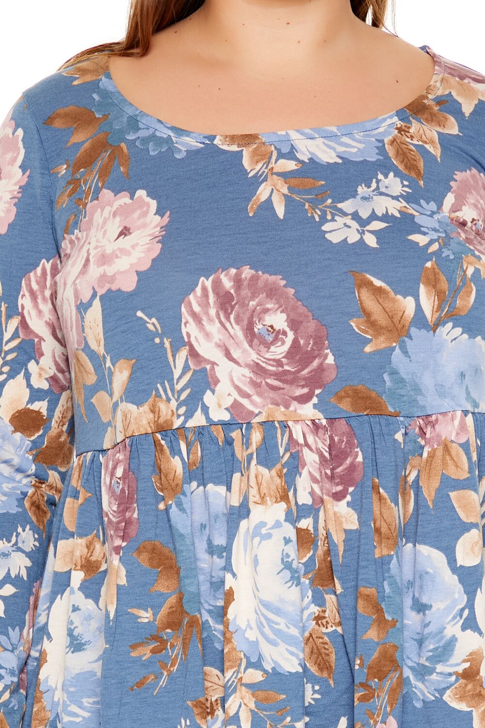 Plus Size Floral Print Flounce Top - Forever 21