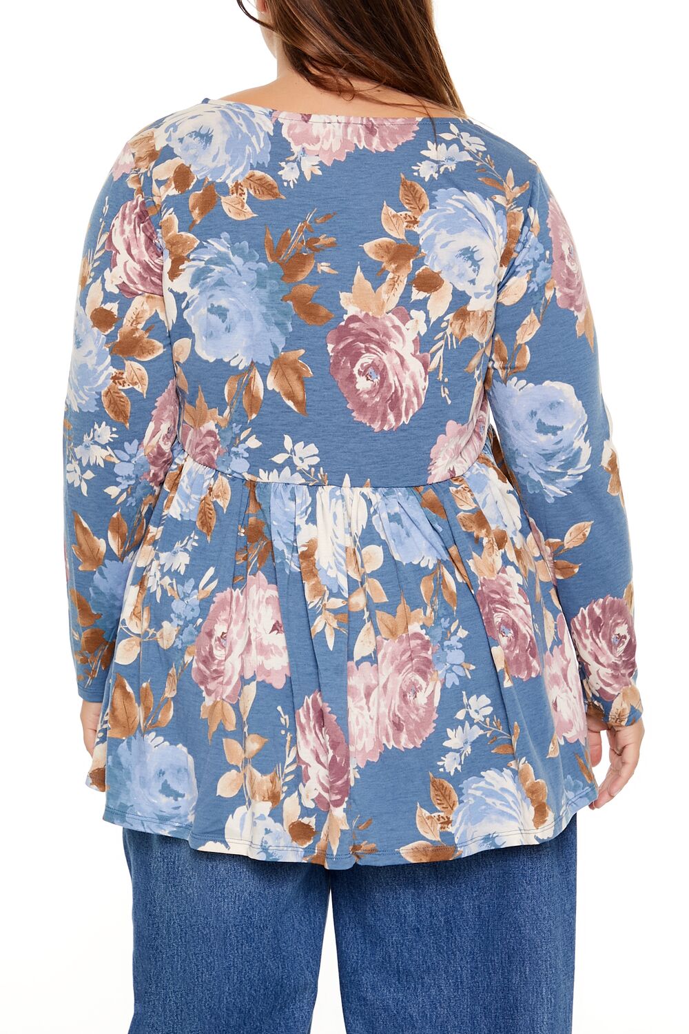 Plus Size Floral Print Flounce Top - Forever 21