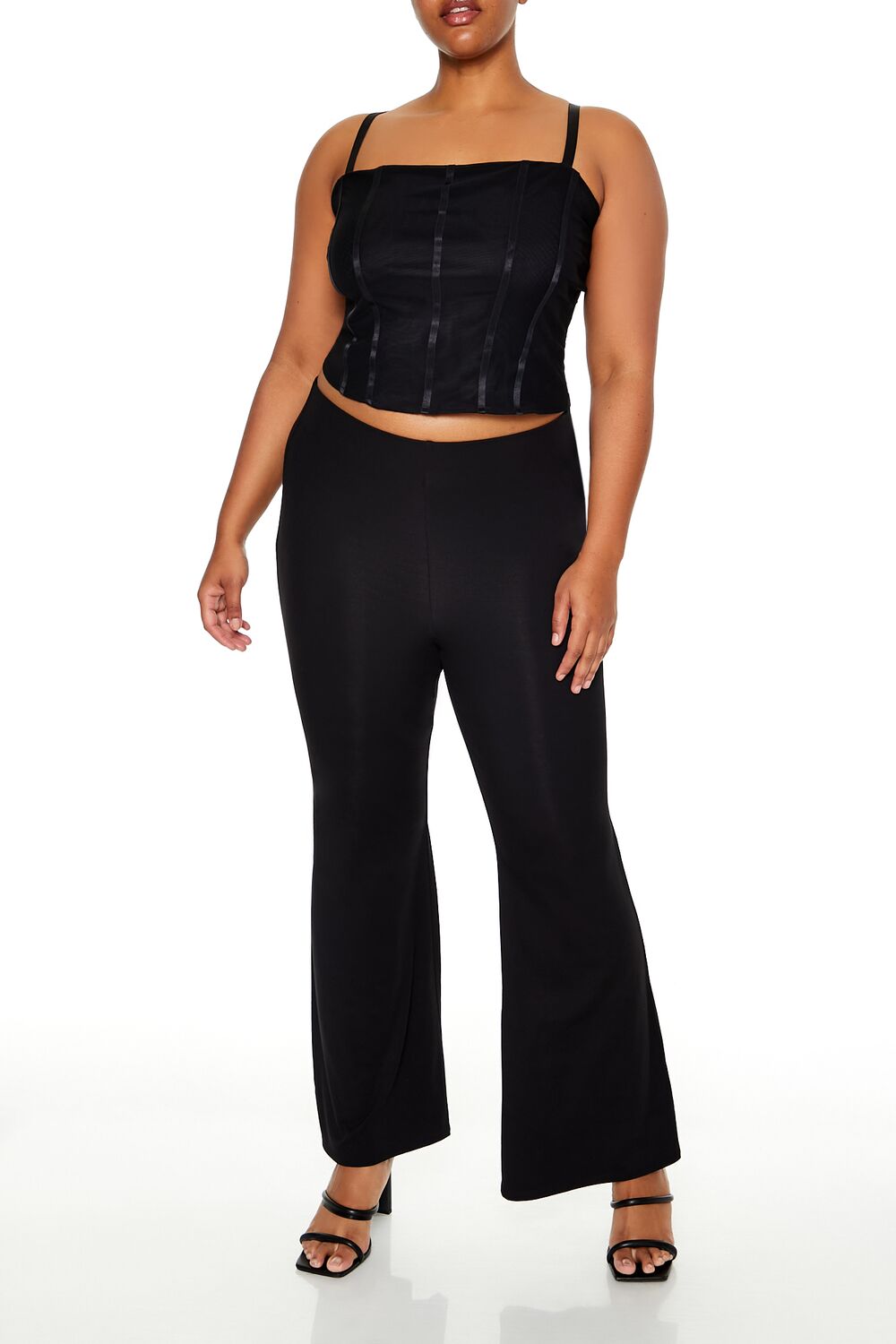 Plus Size Lace-Up Cropped Cami - Forever 21