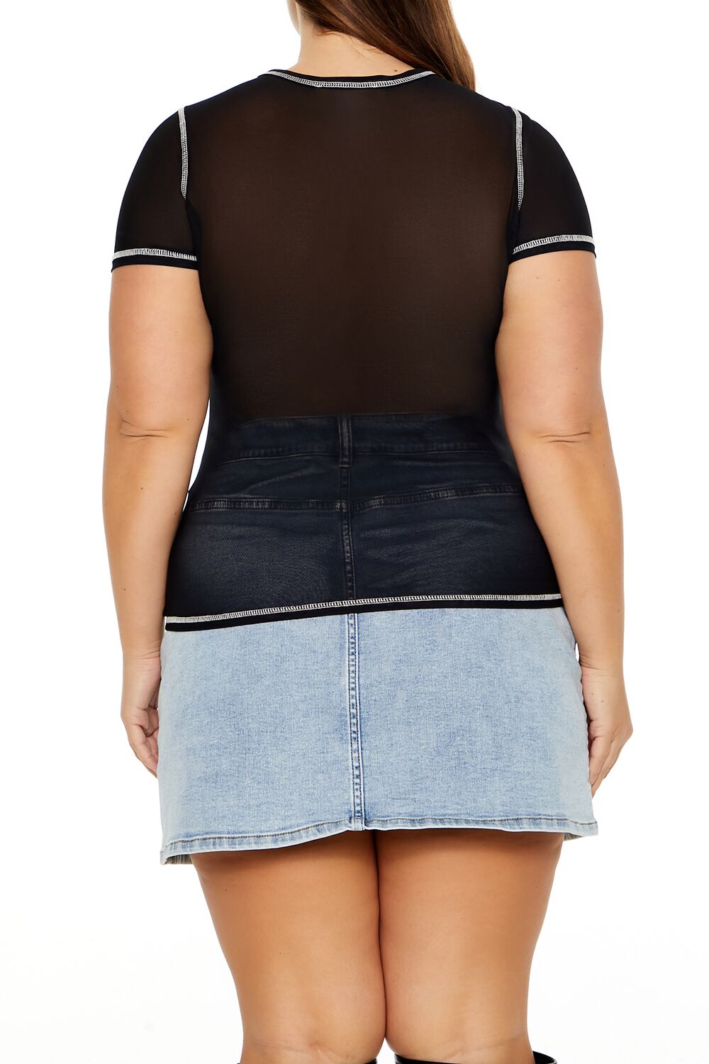 Plus Size Bustier Graphic Baby Tee - Forever 21