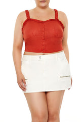 Plus Size Ruffle-Trim Crop Top - Forever 21
