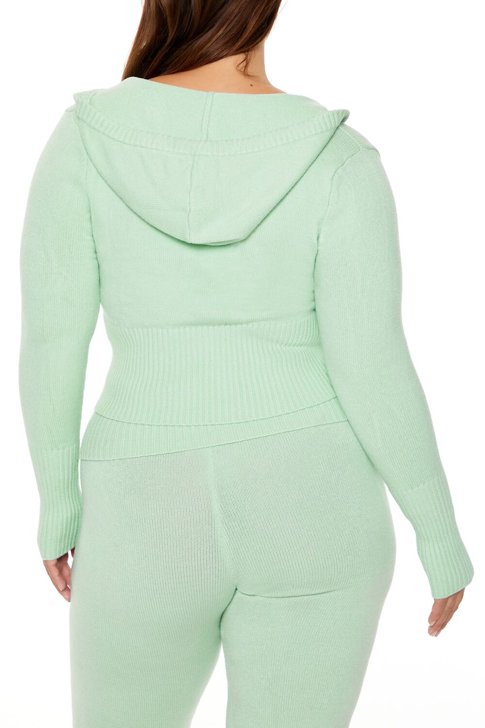 Plus Size Zip-Up Hooded Sweater - Forever 21