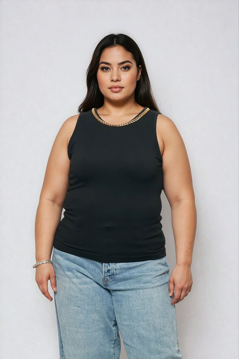 Plus Size Seamless Chain-Trim Tank - Forever 21