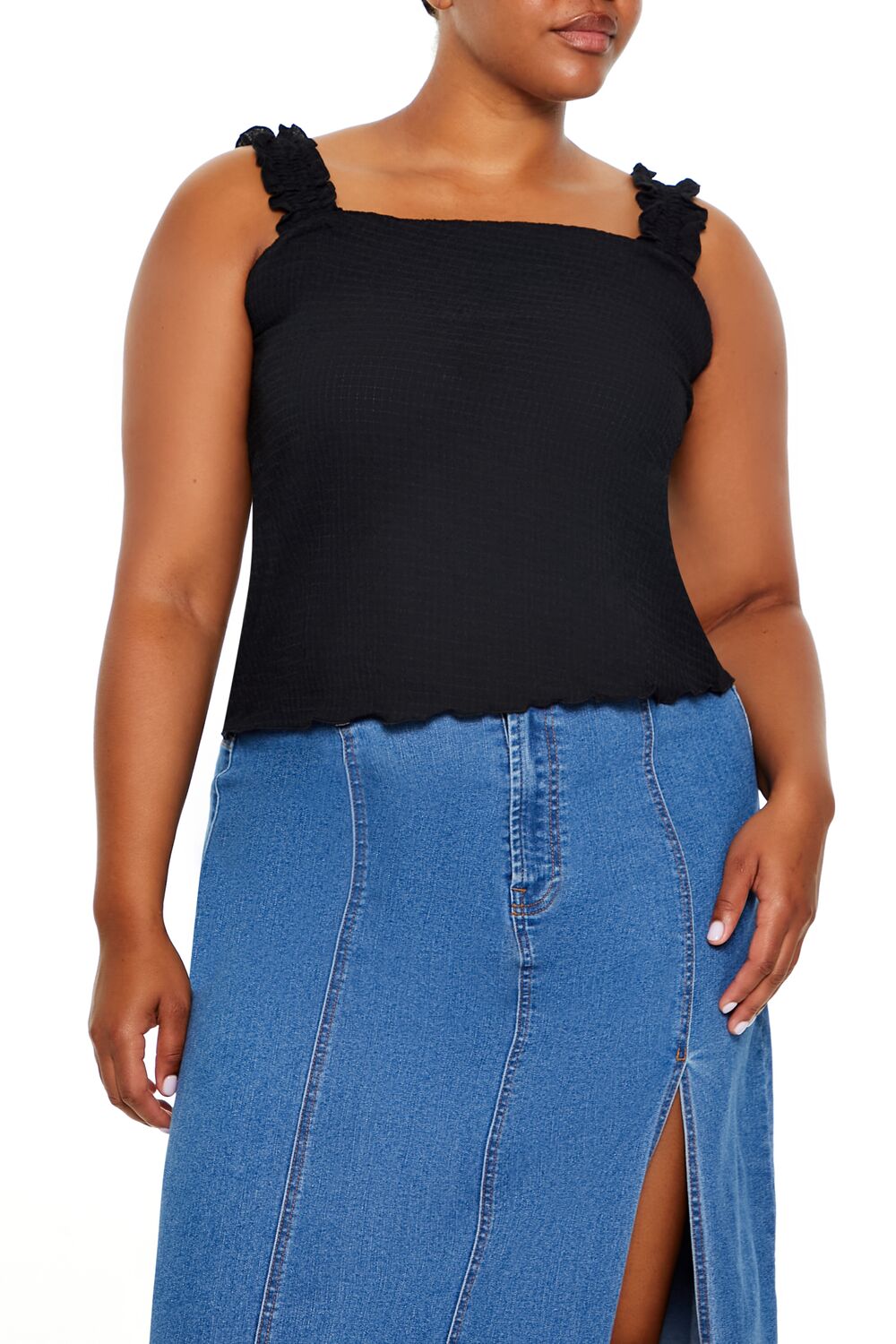 Plus Size Ruffle-Strap Tank Top - Forever 21