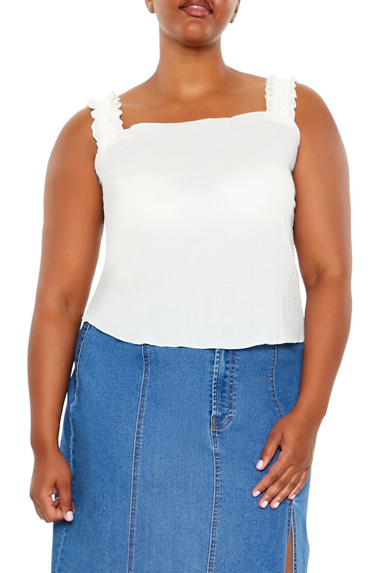 Plus Size Ruffle-Strap Tank Top - Forever 21