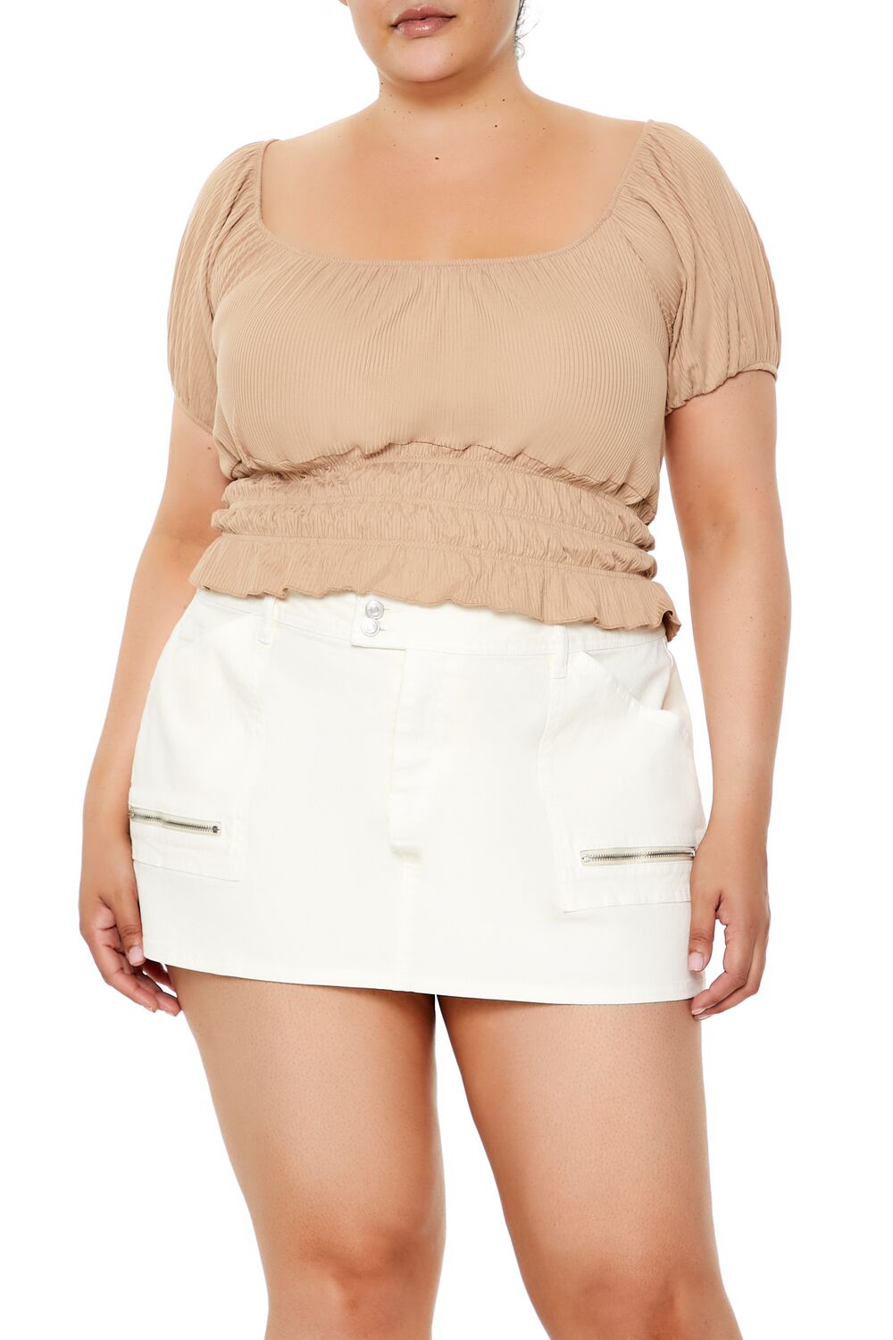 Plus Size Ribbed Knit Crop Top - Forever 21