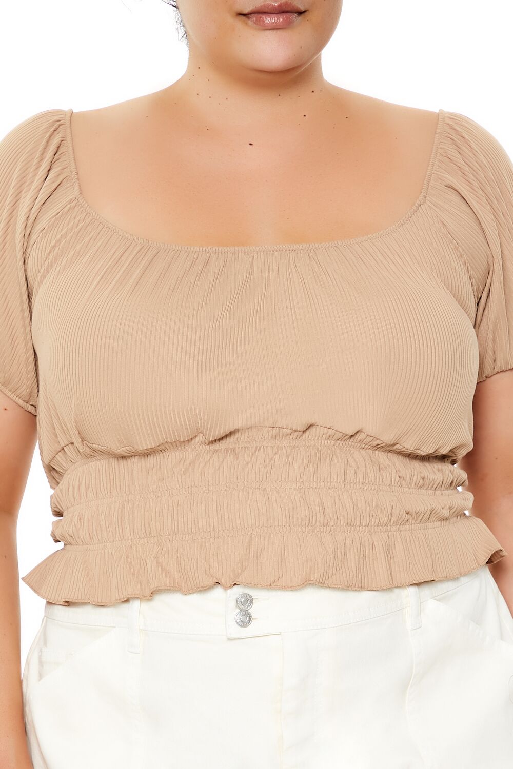 Plus Size Ribbed Knit Crop Top - Forever 21