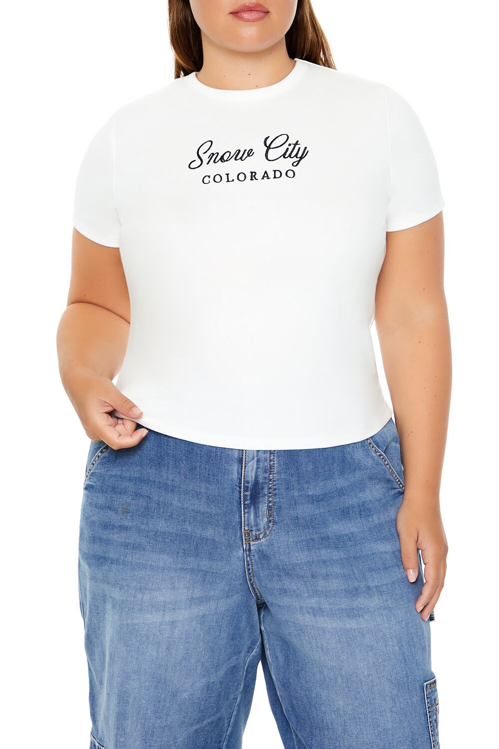 Plus Size Snow City Baby Tee - Forever 21