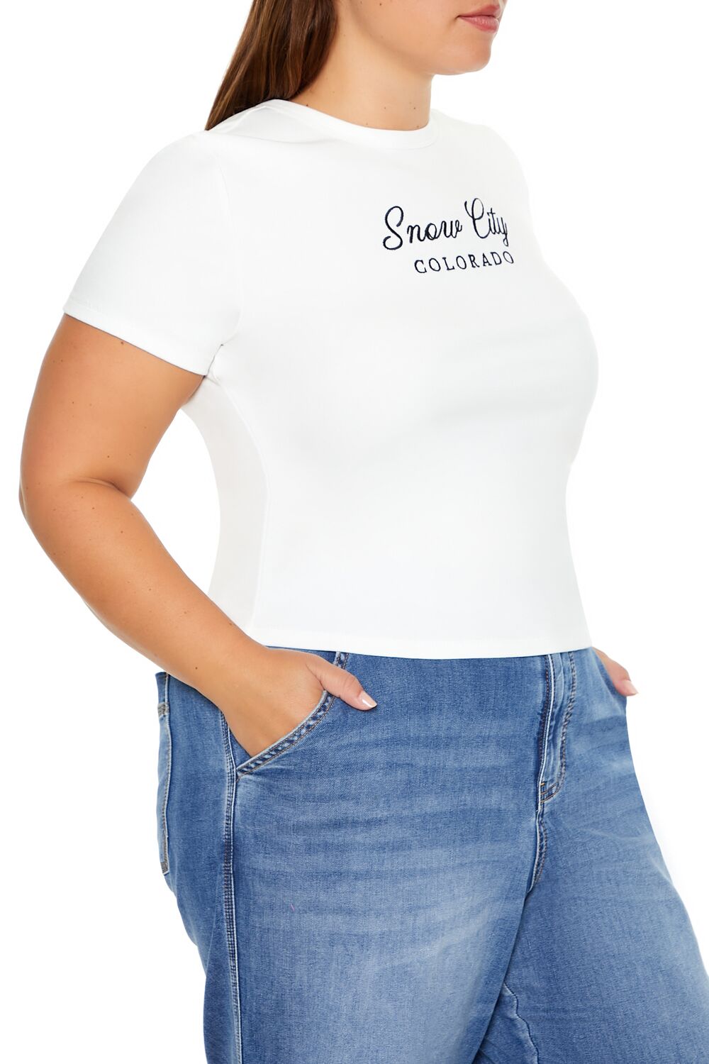 Plus Size Snow City Baby Tee - Forever 21