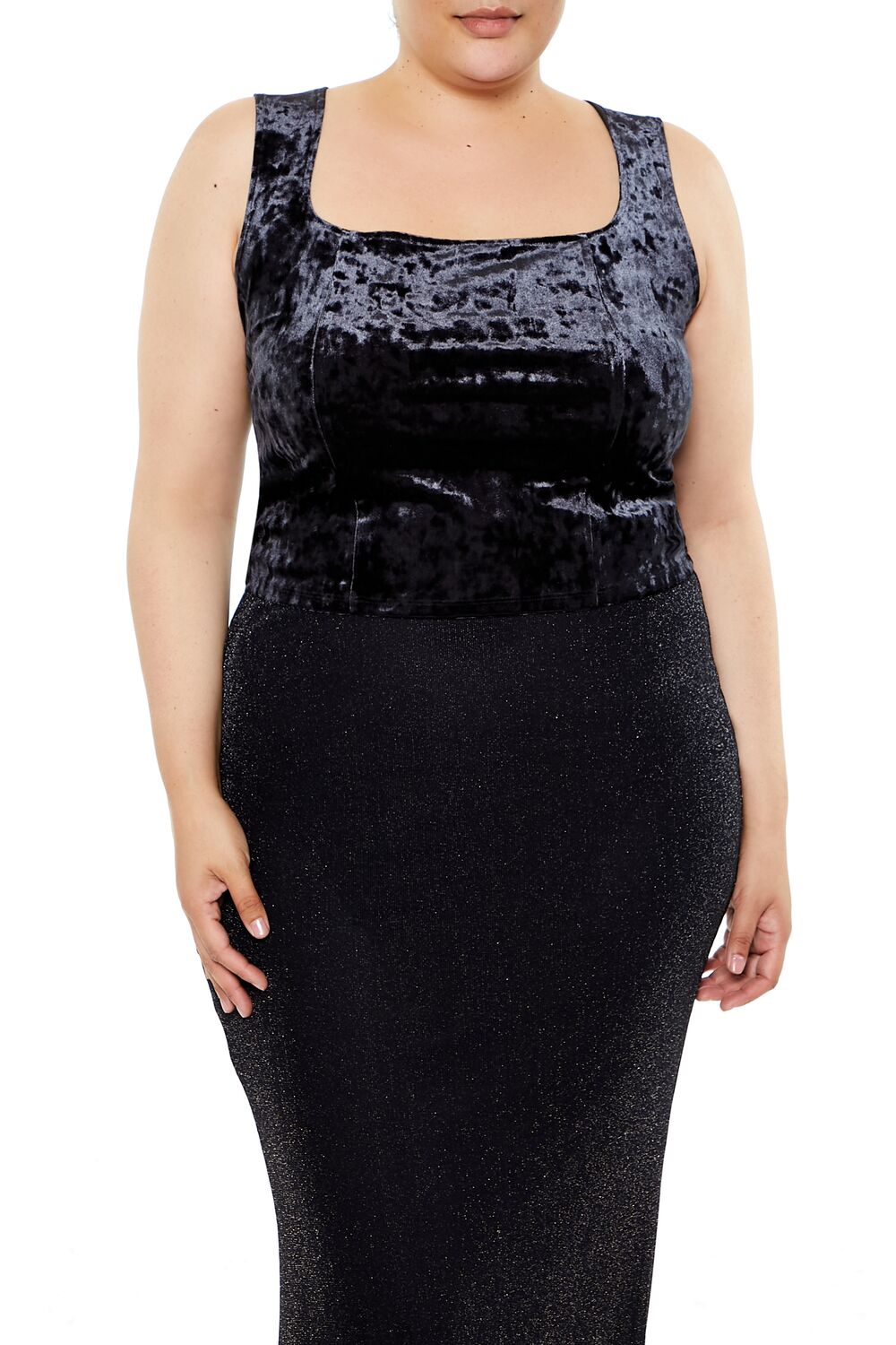 Plus Size Crushed Velvet Tank Top - Forever 21