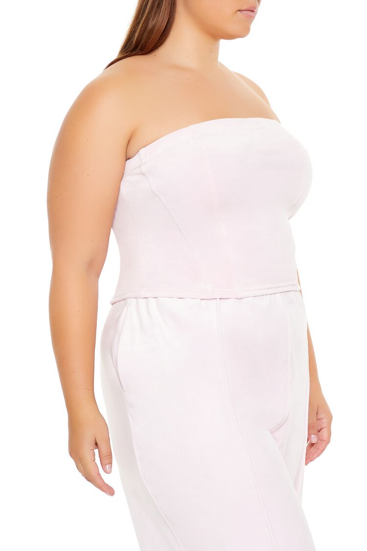 Plus Size Velour Cropped Tube Top - Forever 21