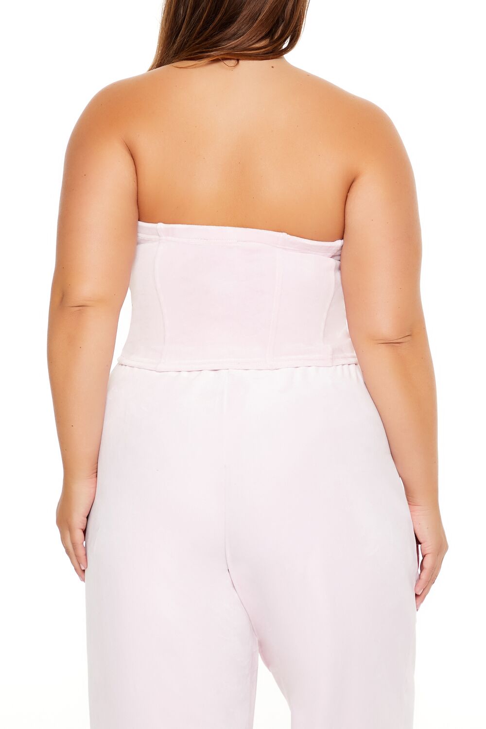 Plus Size Velour Cropped Tube Top - Forever 21