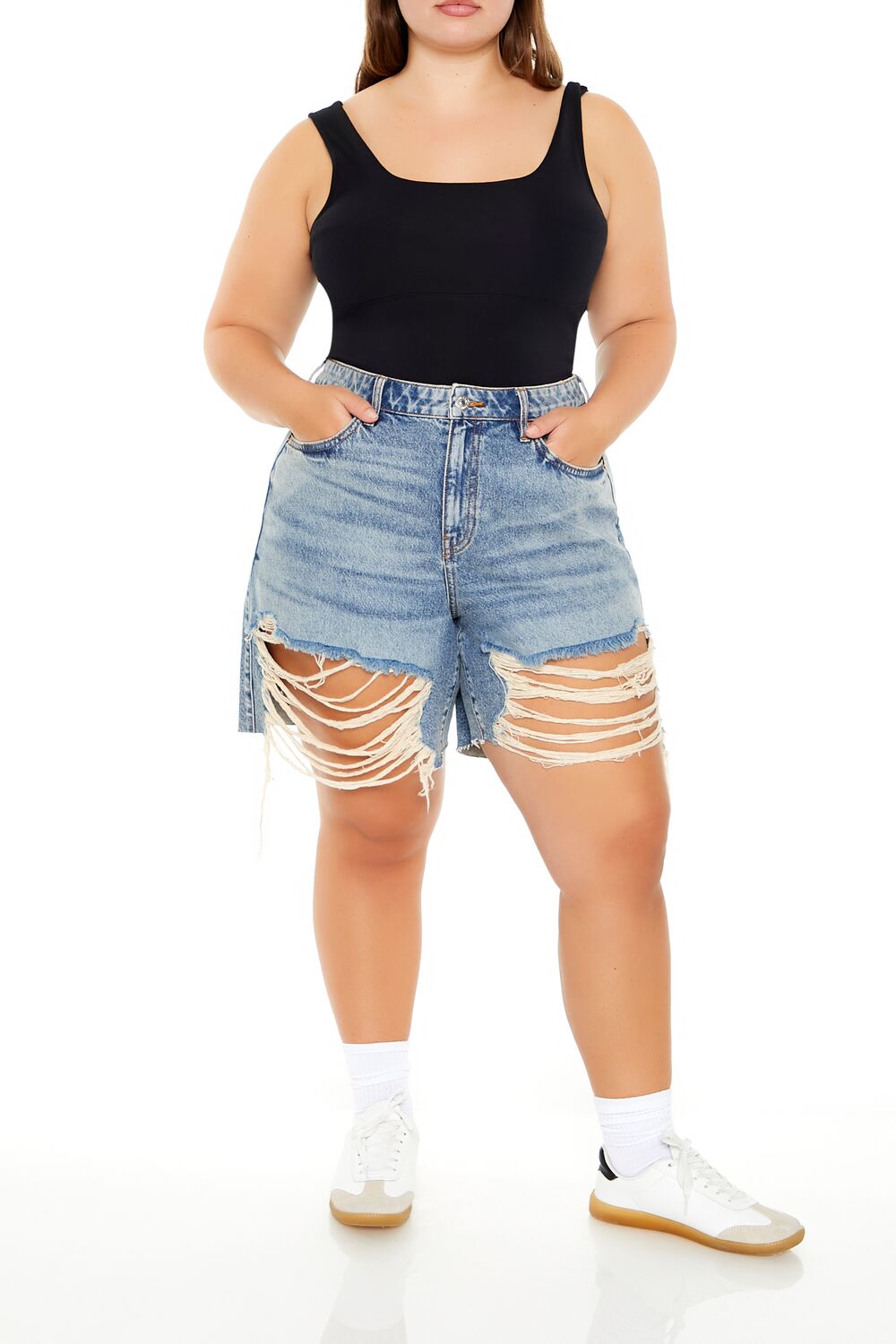Plus Size Square-Neck Thong Bodysuit - Forever 21