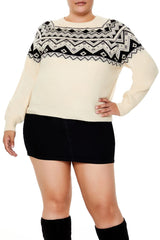 Plus Size Geo Print Sweater - Forever 21
