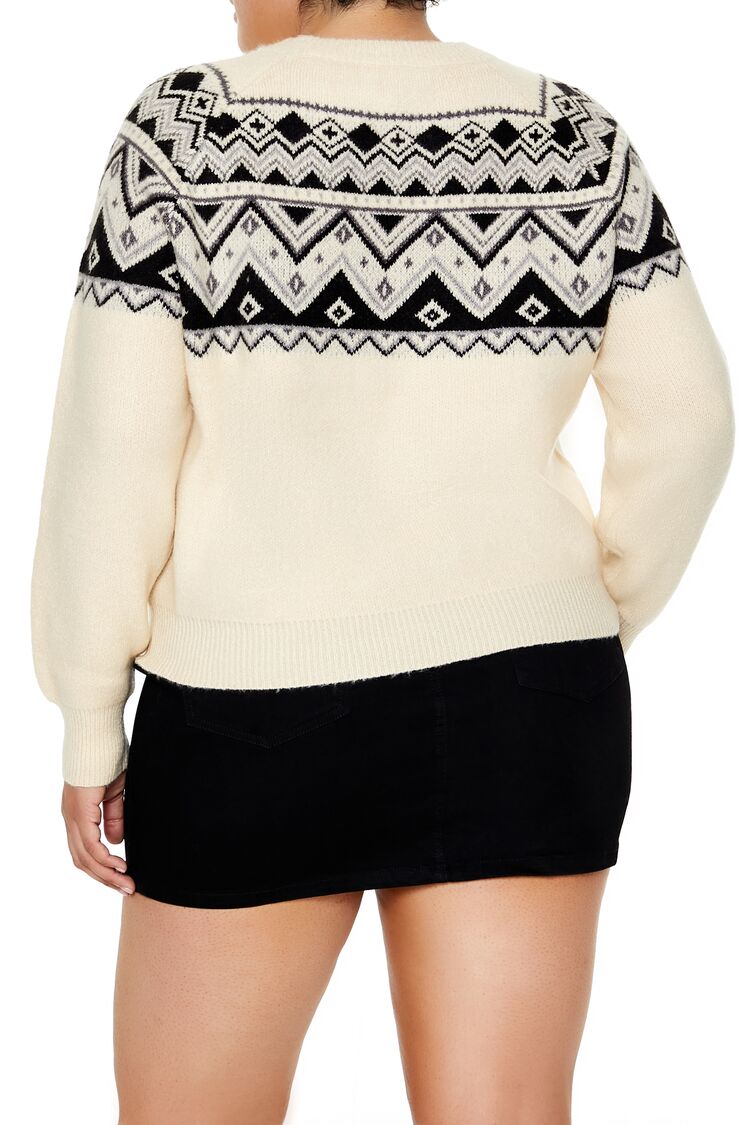 Plus Size Geo Print Sweater - Forever 21