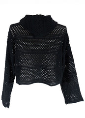Plus Size Cropped Hooded Open-Knit Sweater - Forever 21