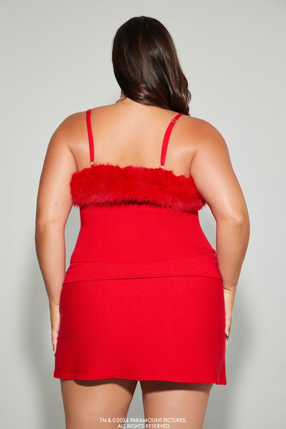Plus Size Mean Girls Faux Fur Sweater-Knit Cami - Forever 21