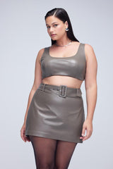 Plus Size Faux Leather Crop Top - Forever 21