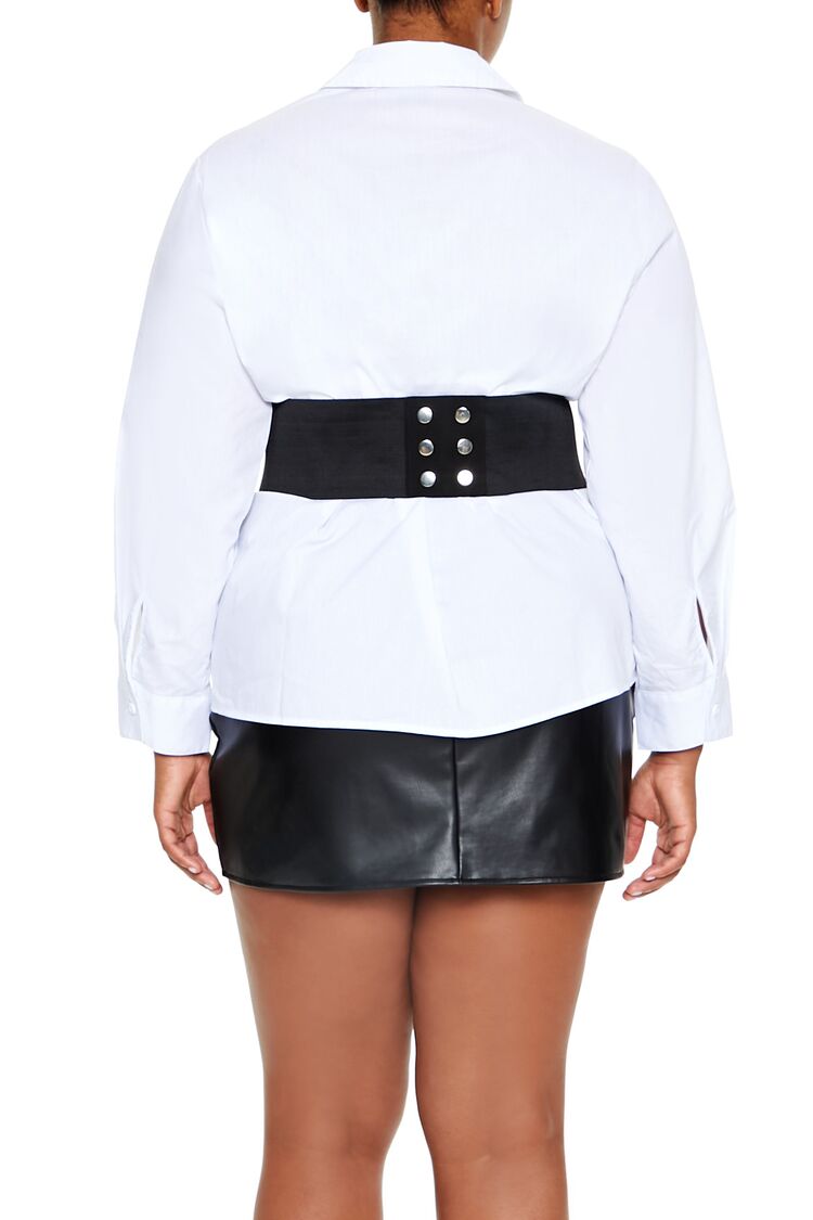 Plus Size Rhinestone Belt Shirt - Forever 21