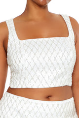 Plus Size Beaded Lattice Tank Top - Forever 21
