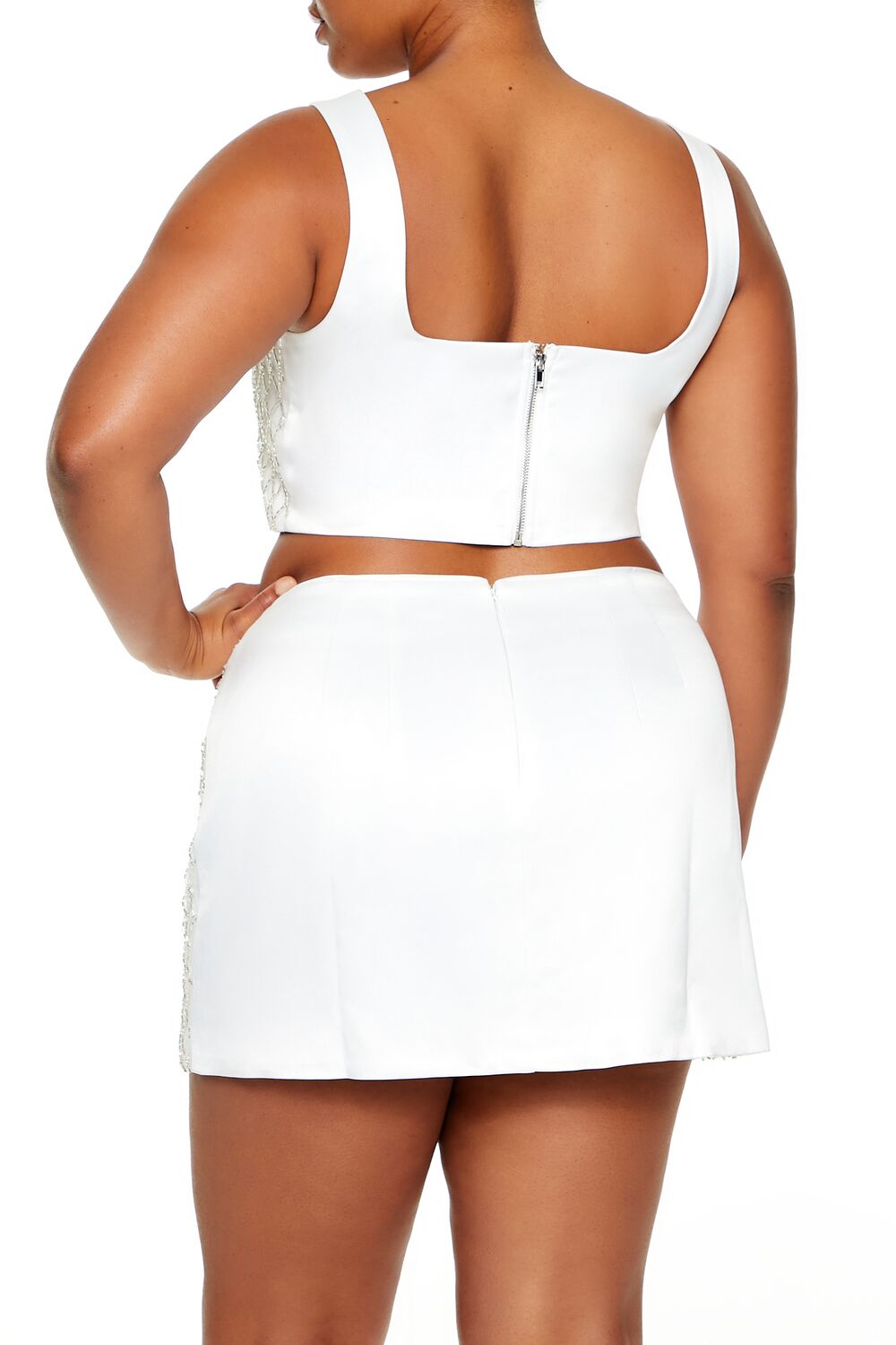 Plus Size Beaded Lattice Tank Top - Forever 21