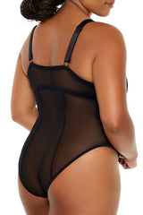 Plus Size Sheer Striped Bodysuit - Forever 21