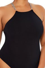 Plus Size Faux Gem Sweater-Knit Bodysuit - Forever 21
