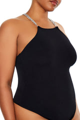 Plus Size Faux Gem Sweater-Knit Bodysuit - Forever 21