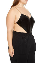 Plus Size Cutout Chain Bodysuit - Forever 21