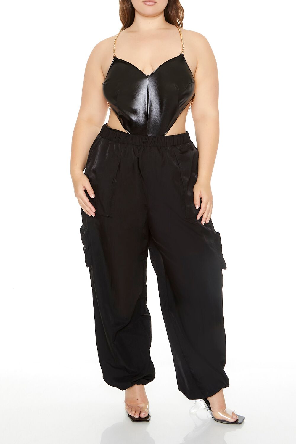 Plus Size Cutout Chain Bodysuit - Forever 21