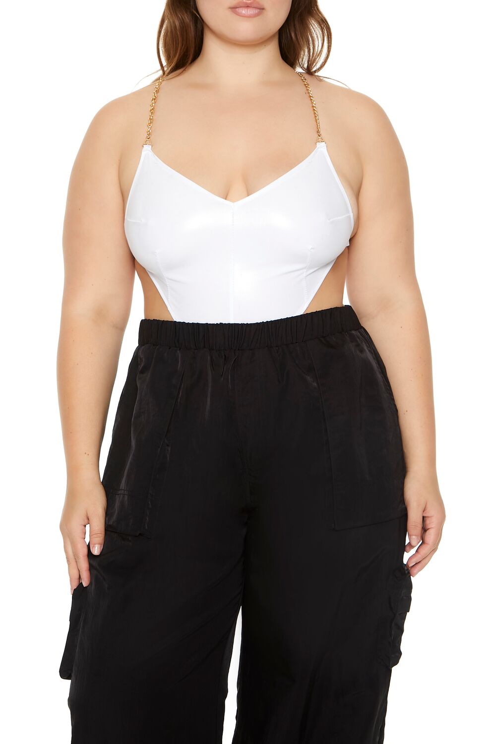 Plus Size Cutout Chain Bodysuit - Forever 21