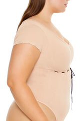 Plus Size Seamless Ribbon-Trim Bodysuit - Forever 21