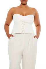 Plus Size Lace-Up Tube Top - Forever 21