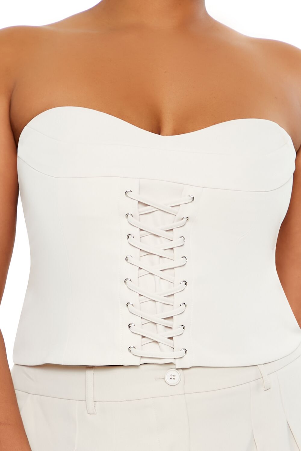Plus Size Lace-Up Tube Top - Forever 21
