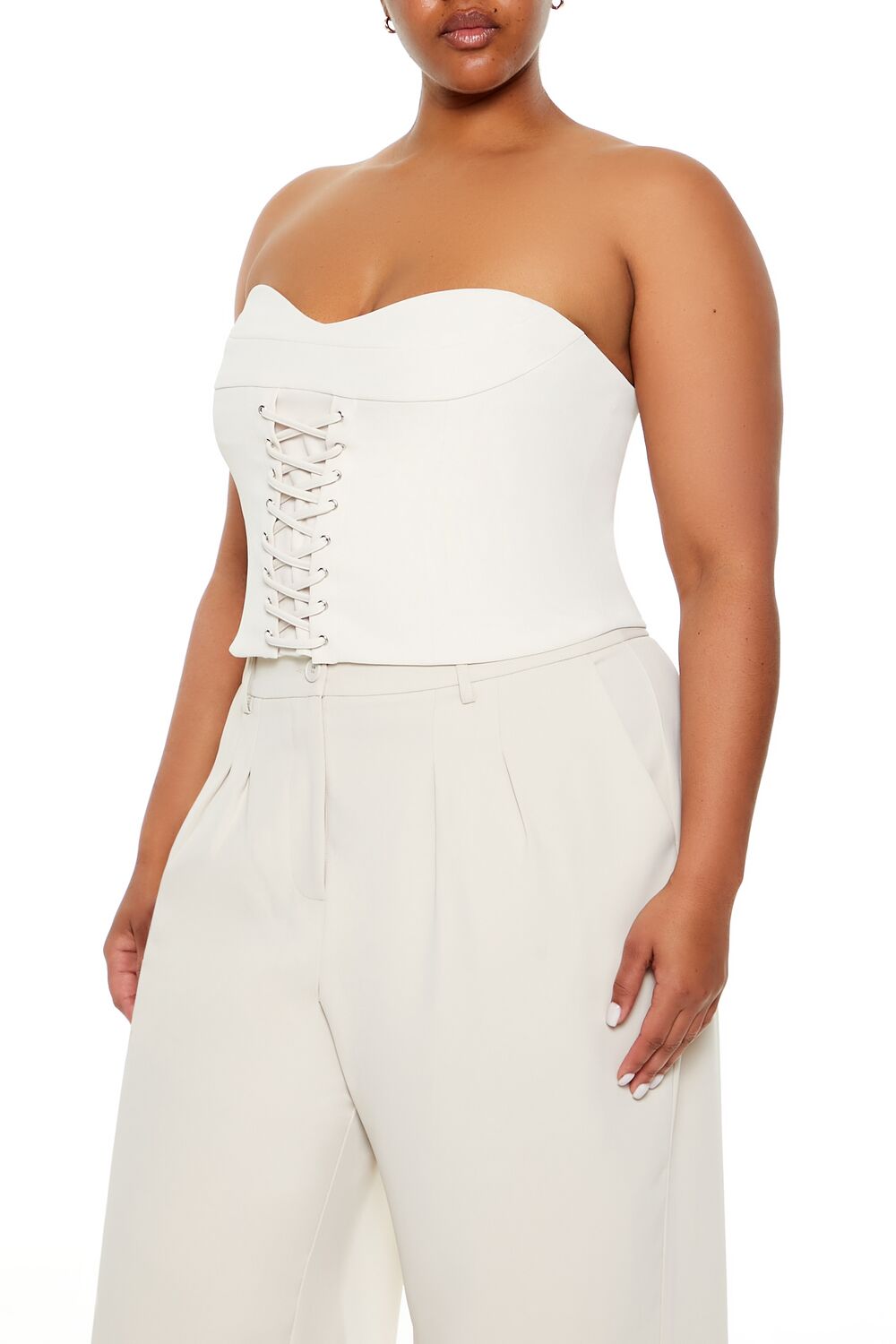 Plus Size Lace-Up Tube Top - Forever 21