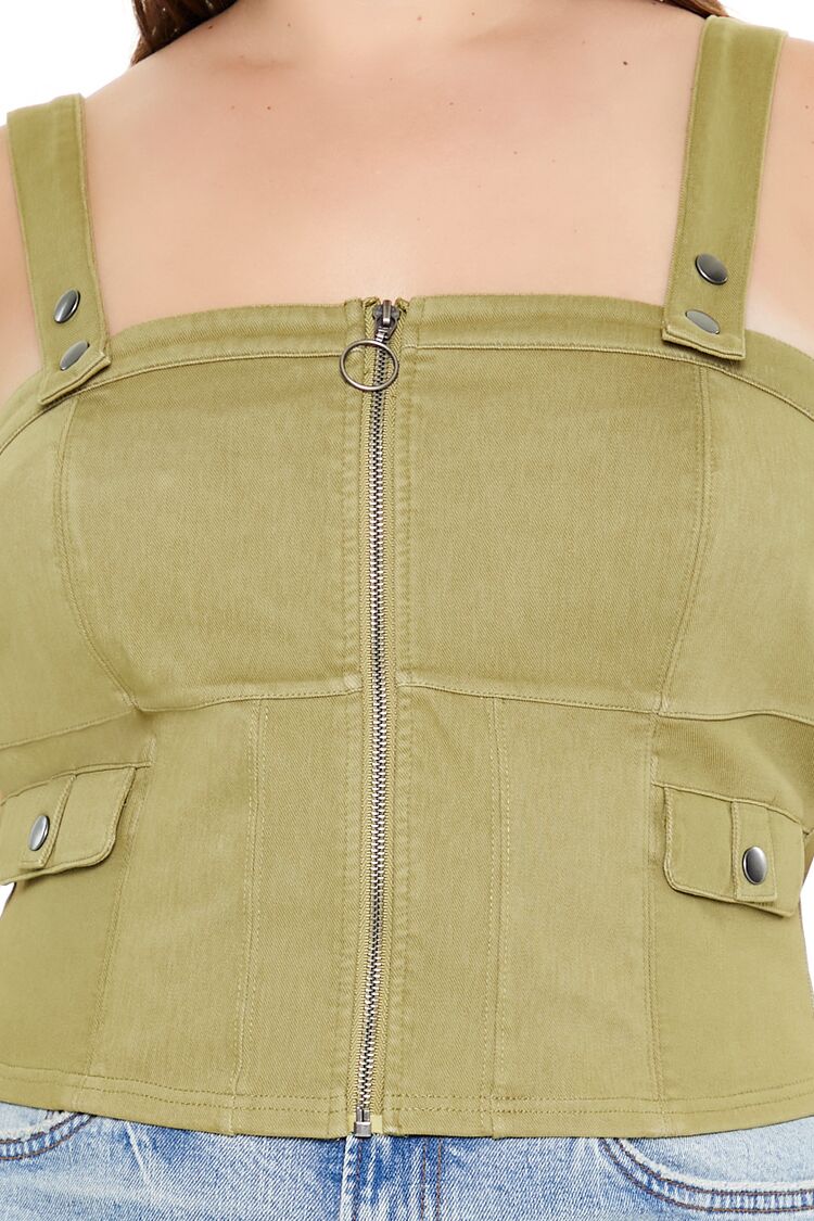 Plus Size Zip-Up Crop Top - Forever 21