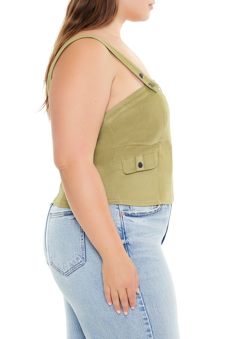 Plus Size Zip-Up Crop Top - Forever 21