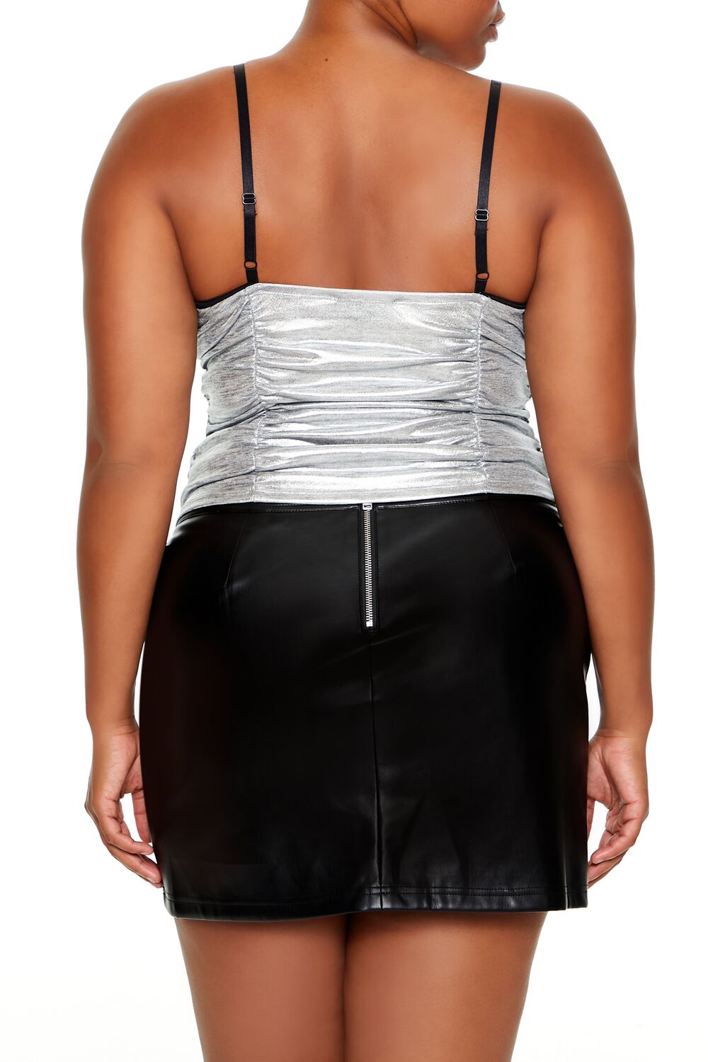 Plus Size Metallic Two-Tone Cami - Forever 21