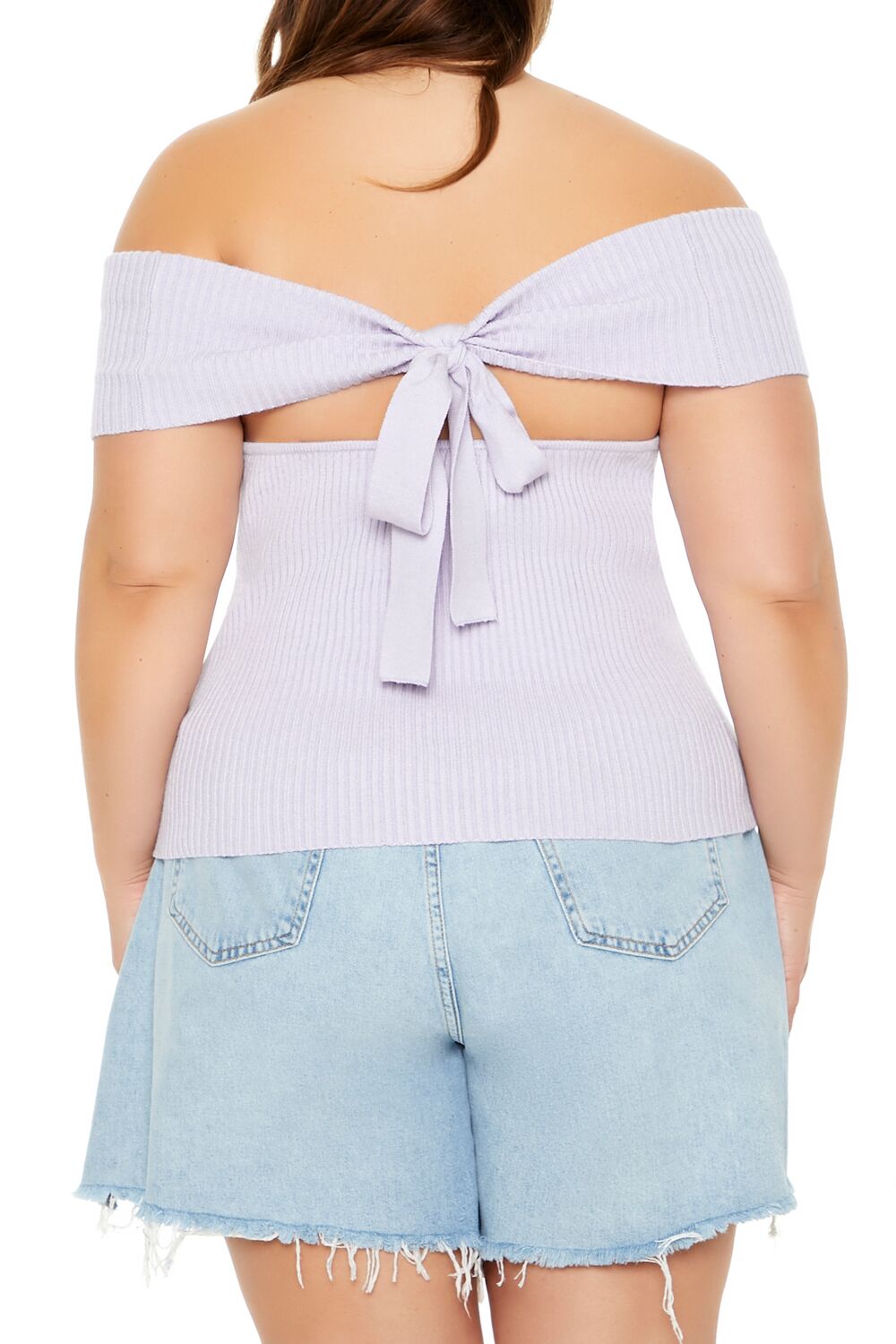 Plus Size Tie-Back Sweater-Knit Top - Forever 21