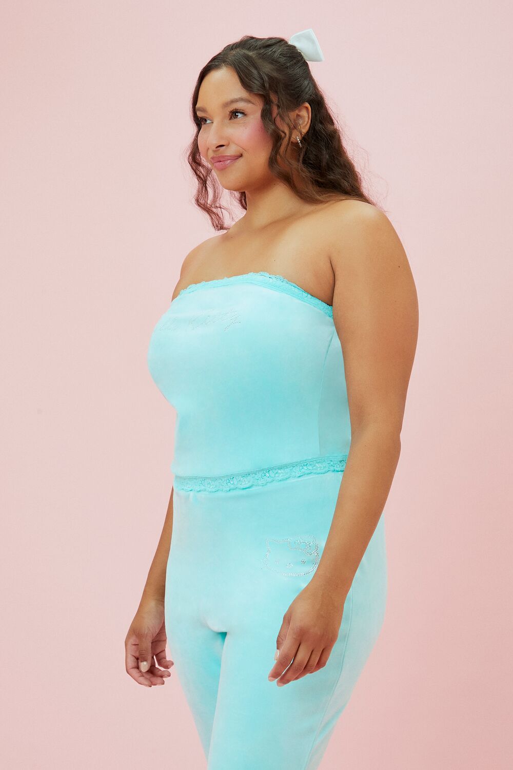 Plus Size Hello Kitty Velour Tube Top - Forever 21