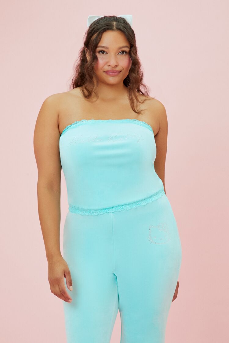 Plus Size Hello Kitty Velour Tube Top - Forever 21