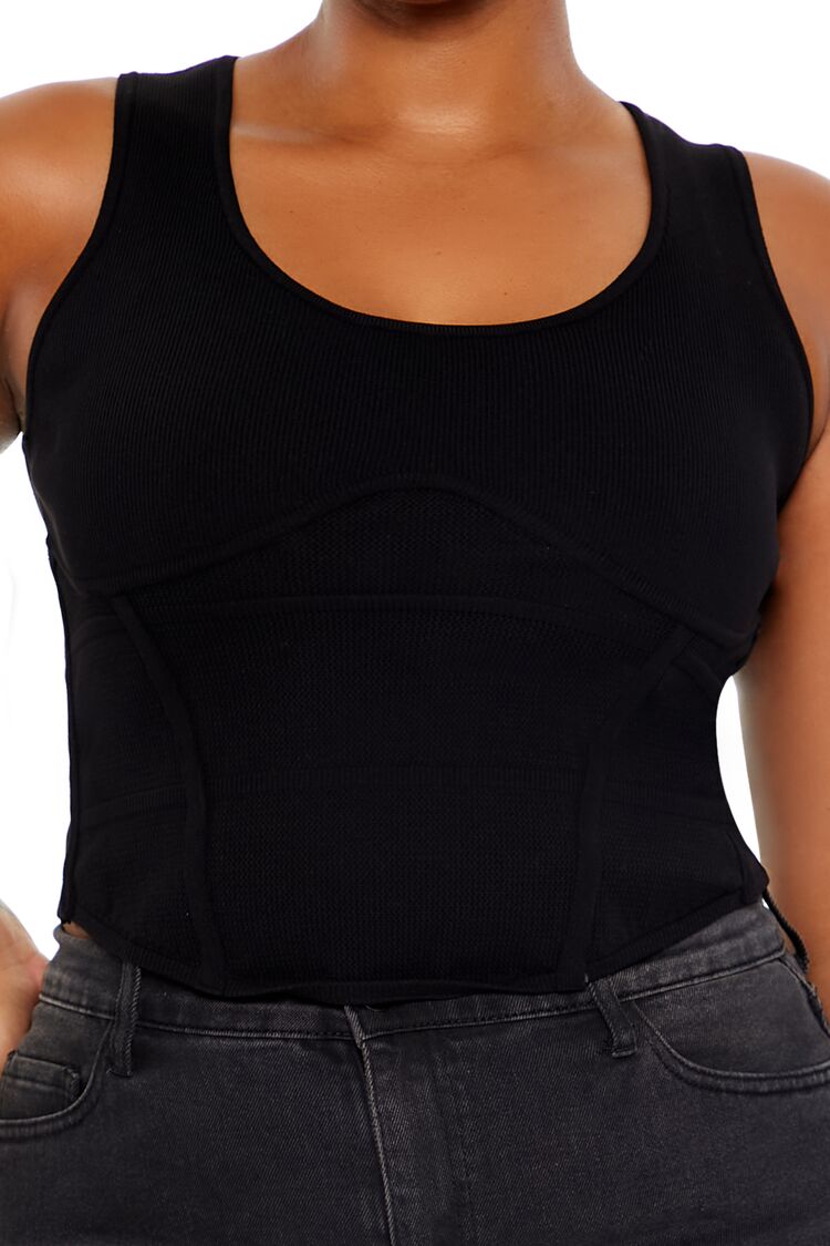 Plus Size Sweater-Knit Corset Tank Top - Forever 21